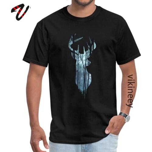 Forest Deer Night Shadow T-shirts Mountain Elk Stay Wild Design Adult Women Men T Shirt Group Crew Neck Tee-Shirts Wholesale