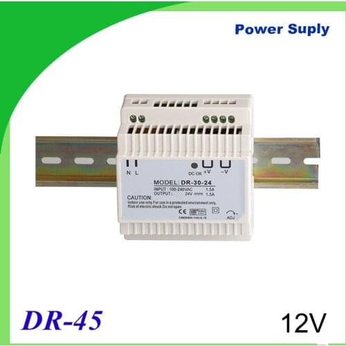 DR-45-12 Din rail power supply 45w 12V power suply 12V/15V/24V/48V 45w ac dc converter dr-45 good quality