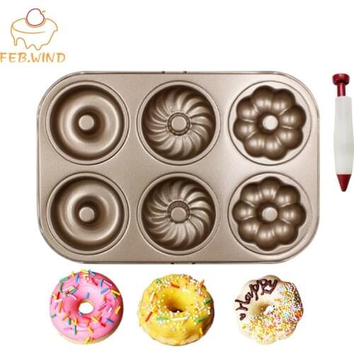 Buy Mini Bundt Cake Pan Cupcake Get Decorating Pen Free Mini Fluted Cake Pans Metal/Square 6 Cavity Cupcake Mold Muffin Mold 034