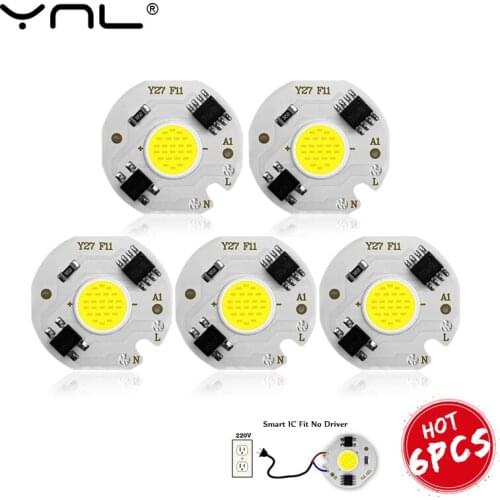 6pcs Lampada LED Lamp Smart IC for DIY LED Light Bulb Downlight Spotlight 220V 3W 5W 7W 9W LED Chip 220V - 240V YNL Globe 30000