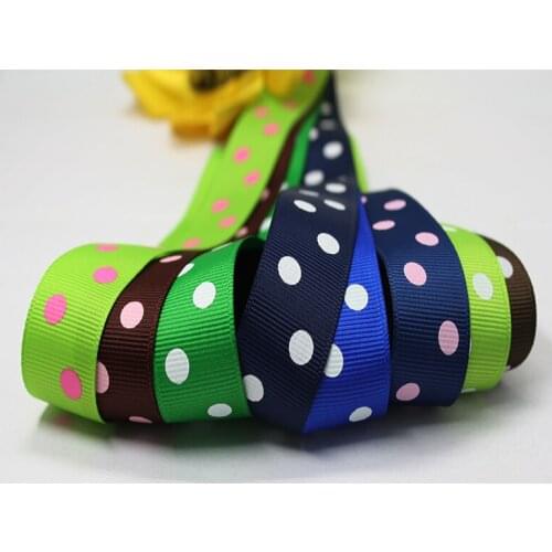 YAMA Polka Dot Ribbons with 2 Dot 22mm 100yards/roll Polyester Grosgrain Ribbon for Crafts DIY Decoration