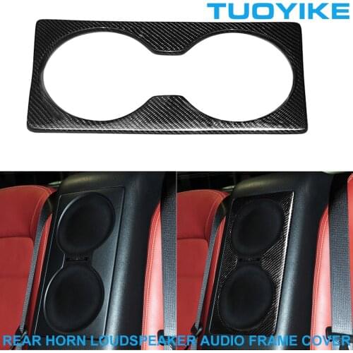 LHD RHD Real Carbon Fiber Rear Row Horn Loudspeaker Audio Voice Frame Cover Trim Decal Sticker For Nissan GTR GT-R R35 2008-2016