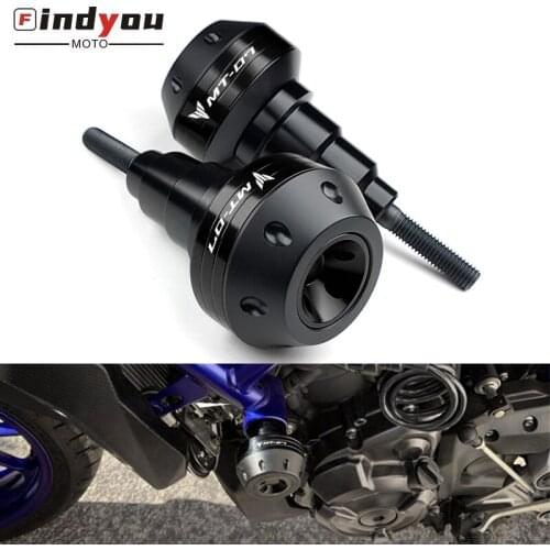 Logo mt-07 CNC Frame Slider Crash Pad Falling Protector Guard For Yamaha MT07 MT 07 2015-2019 engine protection Sliders