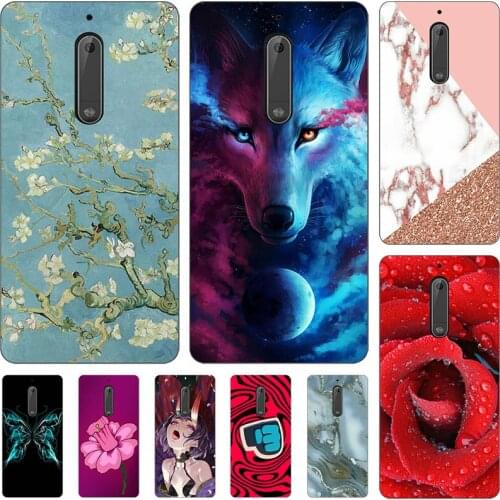 Lovely Fashion Coloured Painted Cases For For Nokia 5 TA-1053 Nokia5 5.2" Cover Plastic Print Phone Back Shell Football Case