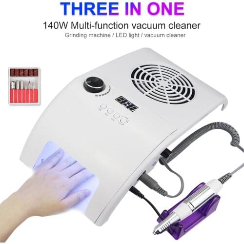 Multifunctional 3in1 Silent 35000RPM Manicure Machine Powerful Vacuum Cleaner 48W UV LED Nail Lamp Quickly Dry All Nail Polish