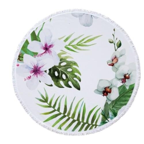 Fashion Sunbathe Round Beach Towel Large Microfiber Printed Yoga Towel With Tassel Serviette De Plage Fudiya Circle Playa