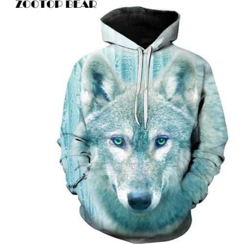 Winter Wolf Men Hoodies 3D Printed Hooded Tracksuits Autumn Printed Fashion Pullover Hooded Streetwear Male Hoodie Outwear