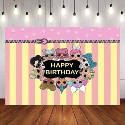 Customize Cartoon Pink Baby Girl Photography Background Backdrop Children Birthday Party Decoration Theatre Photo Studio