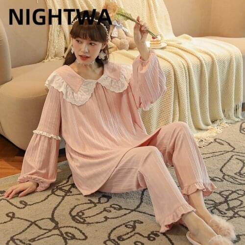 Женские пижамы с брюками NIGHTWA China At AliExpress