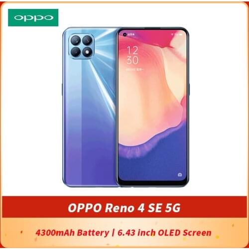 Original OPPO Reno 4 SE 5G SmartPhone 6.43 inch OLED MT6853V Octa Core 65W SuperVOOC 4300mAh GPS