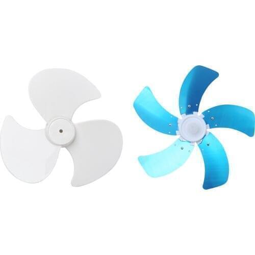 Plastic Fan Blades Household Table Fanner Accessories Removable 12/16 inch 3/5 Leaves w/Nut Cover for Cooler Blade Replacement