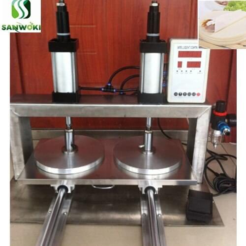 24cm double head pneumatic roti pressing machine pizza flat press machine pastry Roller flatten machine pancake pressing machine