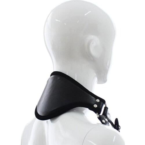 Adult game Fetish Neck Hand Restraint handCuffs Leather Bondage Restraints Sex Toys for Couple Sex Products