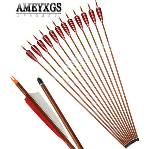 10pcs 31inch Pure Carbon Arrows Spine 400 ID6.2mm Arrow Shaft With Natural Turkey Feathers Shooting Training Archery Accessories