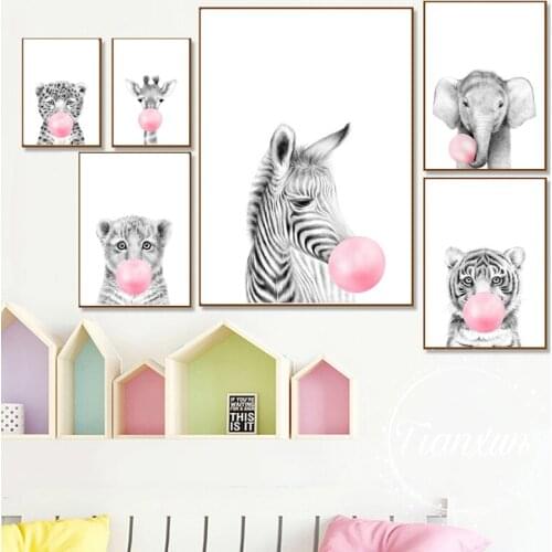 Animal Decoration Sheets Picture Wall Art Poster Childrens Canvases Room Paintings For Nursery Decorative Prints Wall Posters