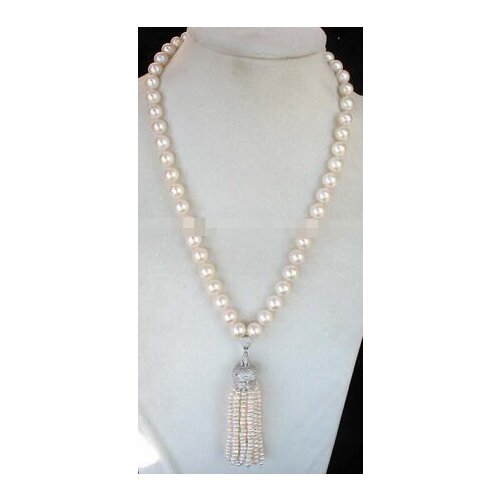 White freshwater 8-9mm pearl unique necklace 18"