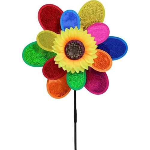 Hot sale Sunflower Windmill Colourful Wind Spinner Home Garden Decor Yard Kids Toy