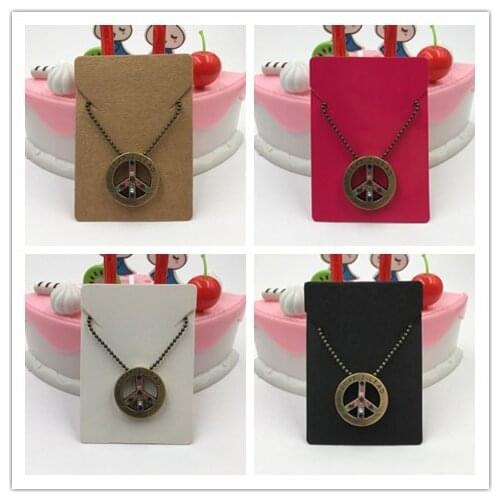 100pcs 4 colors 5*7 cm handmade necklace pendant display card jewelry displays pendant packing necklace cards