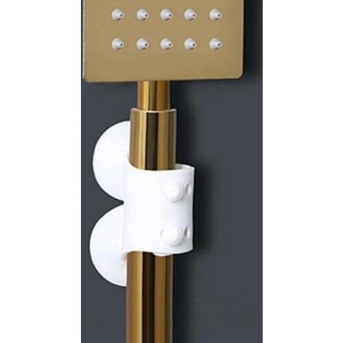 2Pcs Punch-free Adjustable Suction Cup Shower Head Bracket Holder for Bathroom