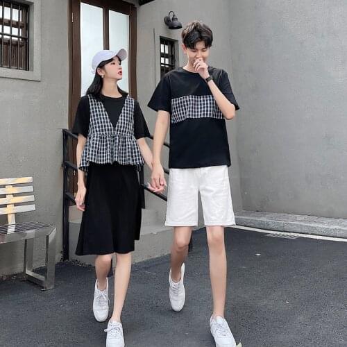 388# [Actual photo] Sweetheart-wearing T-shirt dresses couples clothes couples clothes