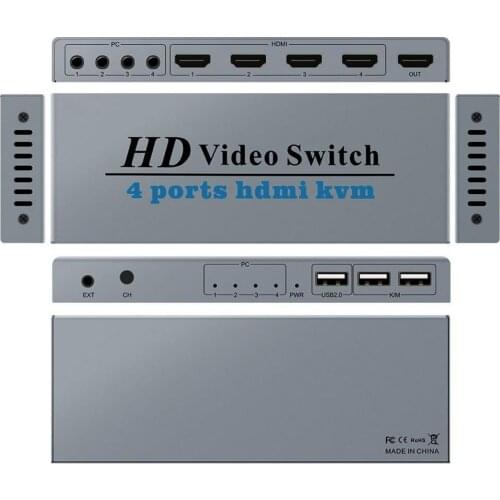 4 In 1 KVM Switch 4 Ports HDMI-compatible For 2 Computer Share Monitor For 4 Computers Share One Monitor USB1.1 USB2.0