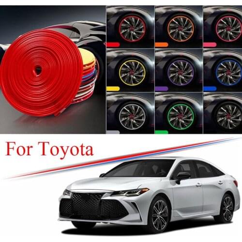9 Colors Car Wheel Hub Rim for Toyota 86 Camry Corolla RAV4 Cruiser Reiz Edge Protector Ring Tire Strip Guard Rubber Decals 8M