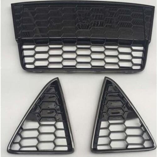 ABS Material 1 Set/RH and LH and Middle Baking Painted Honeycombed Grille Fit For Ford Focus III 2012-2014