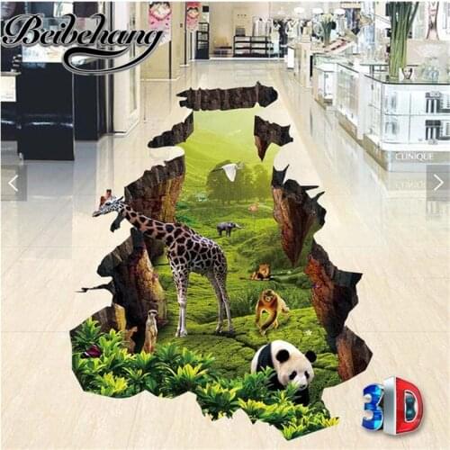 Beibehang 3d world environmental floor painting 3D outdoor painting floor custom self - adhesive waterproof PVC floor stickers