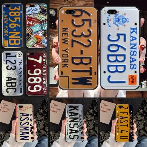USA LICENSE NUMBER PLATES Phone case For Xiaomi Mi Max Note 3 A2 A3 8 9 9T 10 Lite Pro Ultra black fashion cover pretty prime