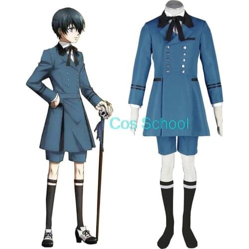 Black Butler Ciel Phantomhive Cosplay Costumes Unisex Butler Uniform Transsexuals Suit Ciel Costume Pseudo-girl Dresses