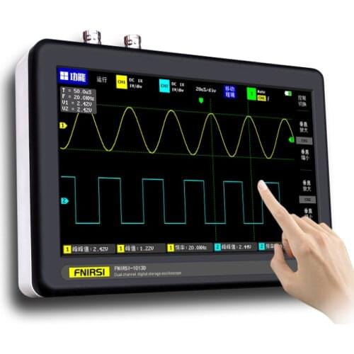 FNIRSI-1013D Digital tablet oscilloscope dual channel 100M bandwidth 1GS sampling rate tablet digital oscilloscope osciloscopio