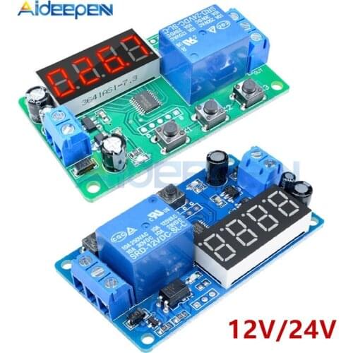 DC 12V 24V LED Digital Time Delay Relay Module Automation Delay Relay Trigger Time Timer Control Cycle Adjustable Switch Relay