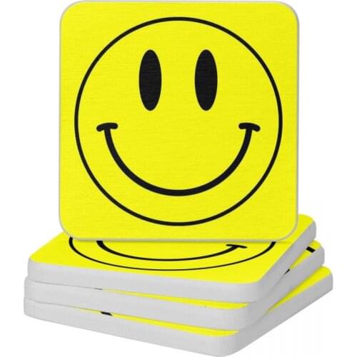 House Smile Face Diatom Square Round Shape Coaster Anti-Scald Cup Bonsai Mat Soap Toothbrush Pad Wholesale 10x10cm