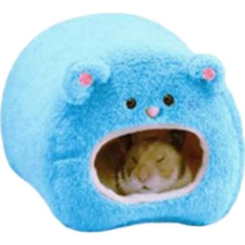 Small Animal Pet Bed Sleeping House Plush Cute Bear Shape Pet Dog Cat Hamster Sleeping Bed Playing House Nest Cage Accessories