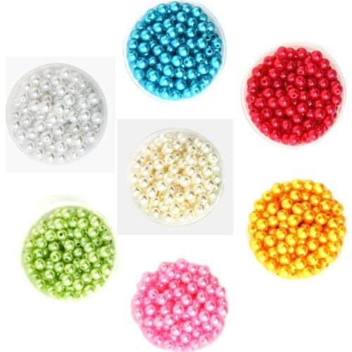180-1800pcs/lot 4mm 6mm 8mm 10mm ABS Imitation Pearl Beads Round Acrylic Spacer Beads for Jewelry Making Findings DIY