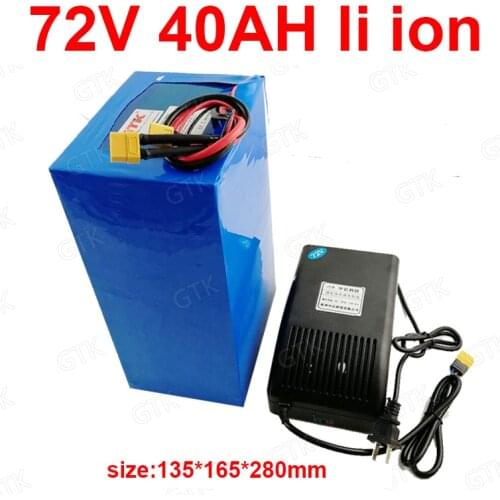 GTK 72v 40Ah lithium ion battery BMS 20S li ion battery for 2000w 3500w 7000w scooter inverter go cart motorcycle +5A charger