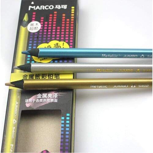 Marco Metal Colorful Triangle Pencil High Quality Black Wood Pencil Set Professional Raffine Find Art Supplies for School Offic