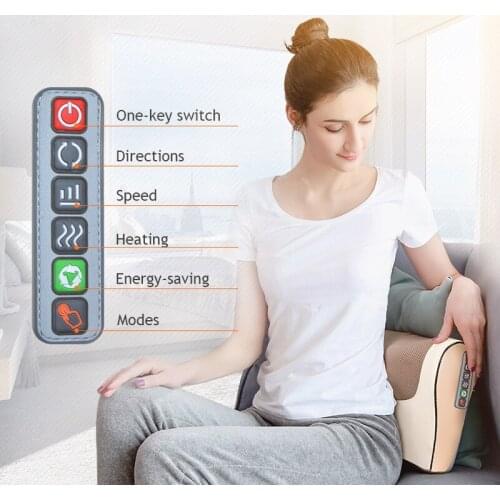 Cervical spine massager neck waist shoulder back electric multifunctional massage pillow home full body massage cushion