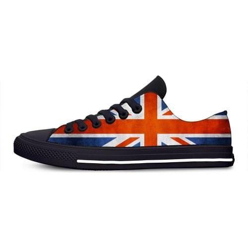 British flag Union Jack United Kingdom UK Fashion Casual Cloth Shoes Low Top Lightweight Breathable 3D Print Men women Sneakers