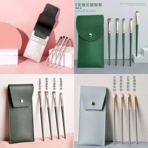 Little Grape 4 Eyeshadow Brush Set Cangzhou Makeup Brush Blue Bridge Green Cloud Soft Eye Smudge Brush Portable Brush Case