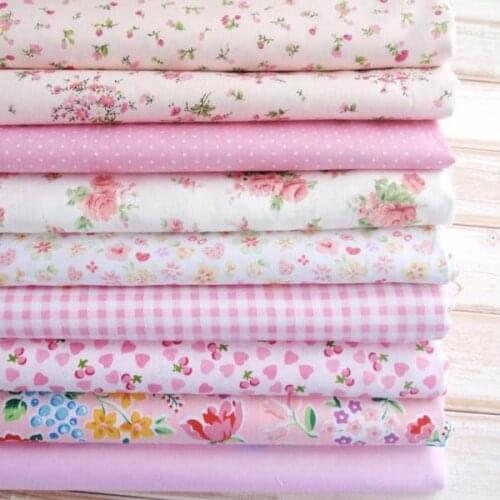 YY DIY 9 Selected Patterns 25X25cm Adorable Pink Fresh 100% Cotton patchwork fabric for sewing, free shipping
