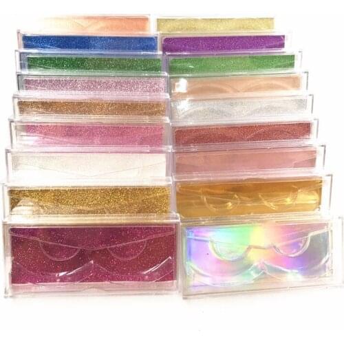 Custom Packaging Plastic Acrylic Case Wholesale Mink Lashes Private Label Logo Packing Box Empty Case makeup gitter card