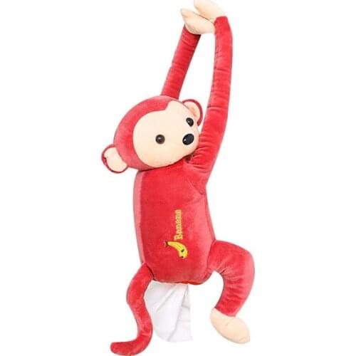 Cartoon Monkey Home Office Car Hanging Paper Napkin Tissue Box Holder Organizer