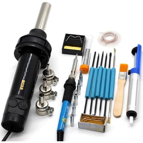 8032 Hot Air Gun Portable BGA Rework Solder Station Hot Air Blower Hand-held Heat Gun with Welding Soldering Repair Tools 8858