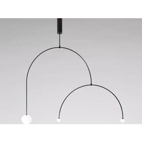 Postmodern Minimalism Pendant Lights Designer Geometric E27 Lines Lights Nordic Loft Bedroom Bar Lighting Kitchen Pendant Lamps