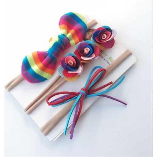 3pcs/set New Arrival Flower Headbands Children Headwear Hair Bows Hair Accessories Bowknot Headband