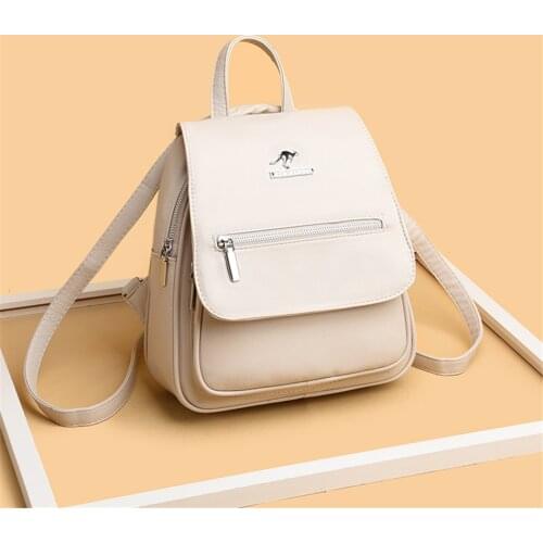 Fashion Letter Design Womens Backpack Luxury Designer Ladies Anti-theft Backpack High Quality Soft Leather Women Travel Bags