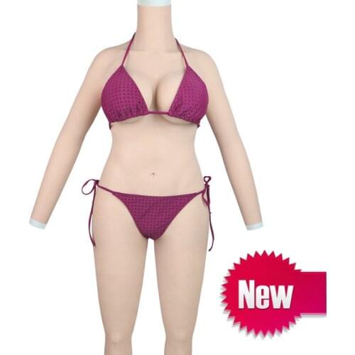 Hot Crossdresser Silicone Breast Forms Shemale Whole Body Suits Male To Female Fake Boobs Lift Hips Transgender Sexy Costumes