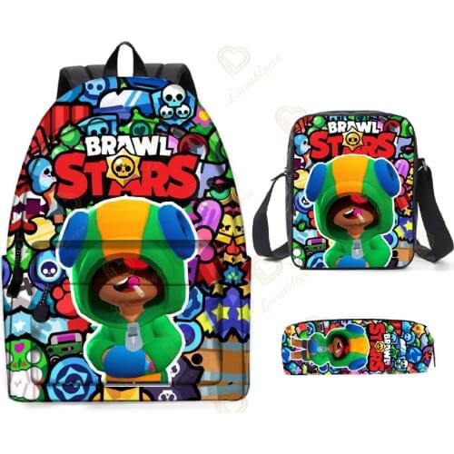 Shootng Game Stars Leon Crow 3pcs/Sets School Bags for Teenager Girls Boys Schoolbag Kids Backpacks Bookbag Women Daily Mochilas