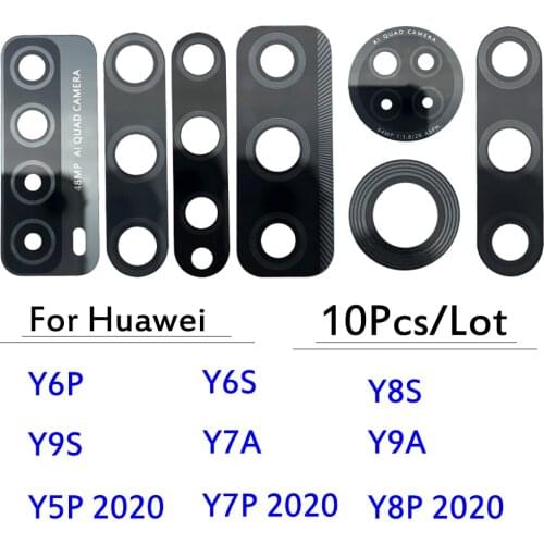 1Pcs/Lot, For Huawei Y9S Y8S Y8P Y6P Y7P Y6s Back Rear Camera Glass Lens With Glue Adhesive